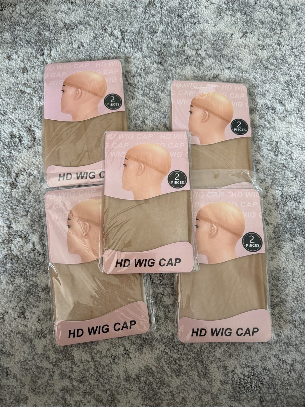 HD Wig Cap Nude Beige - 2-Pack